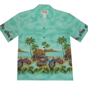 Motorbike Coastal Cotton Aloha Shirt