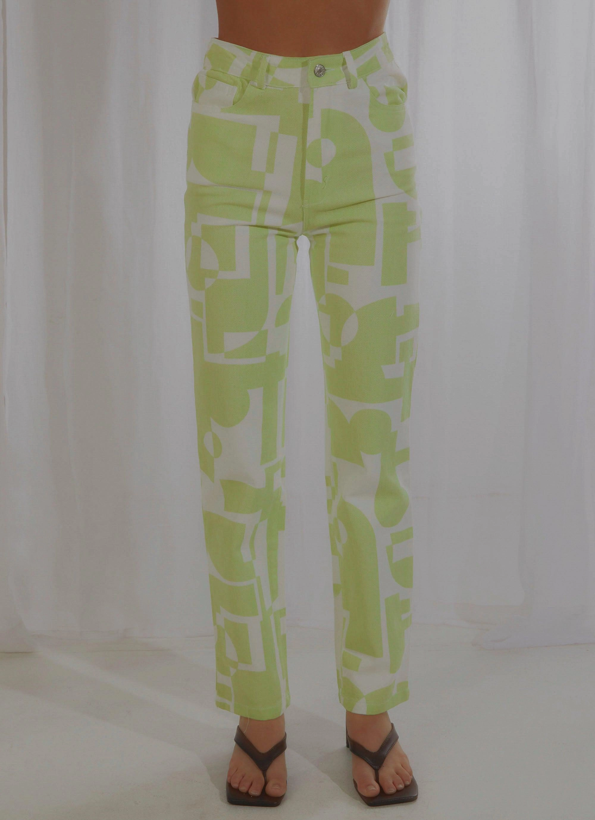 Electric Avenue Pants - Lime Effortless Style Breathable back panel