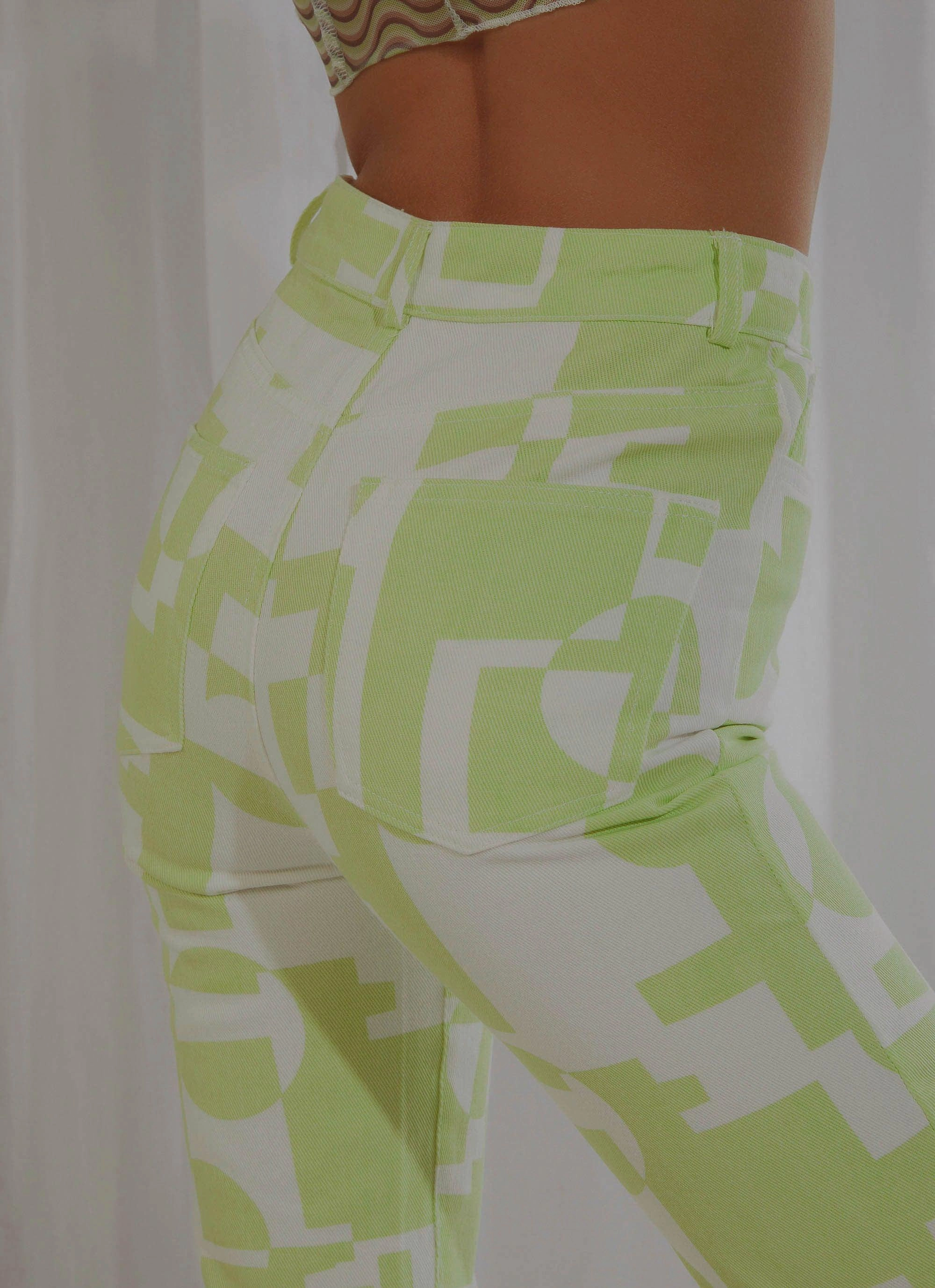 Electric Avenue Pants - Lime Trendy Design Stay Cool