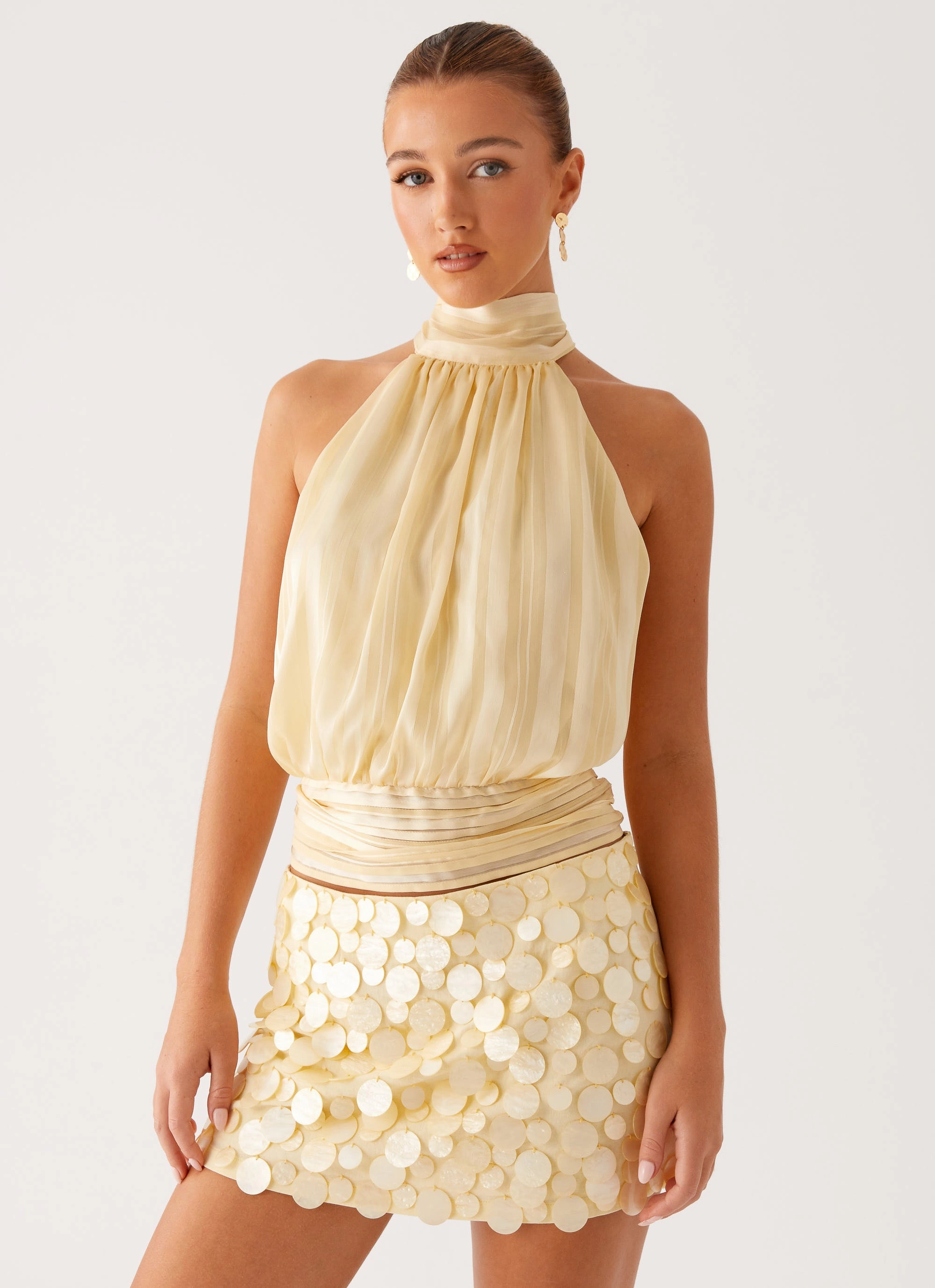 Lightweight Design Movie Star Mini Skirt - Yellow