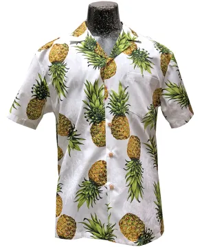Mr. Pineapple White Hawaiian Shirt