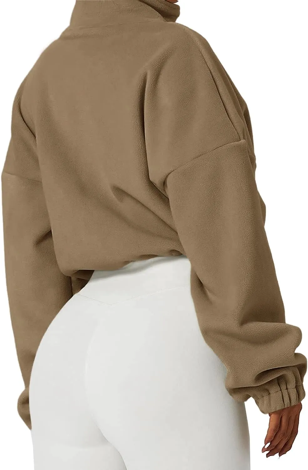 Muchpow Women's Casual Sweatshirts Fall Half Zip Up Hoodies Fleece Long Sleeve Crop Sherpa Fall Outfits 2023