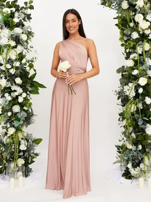 Casual Core Multi-way Slinky Maxi Dress / Blush