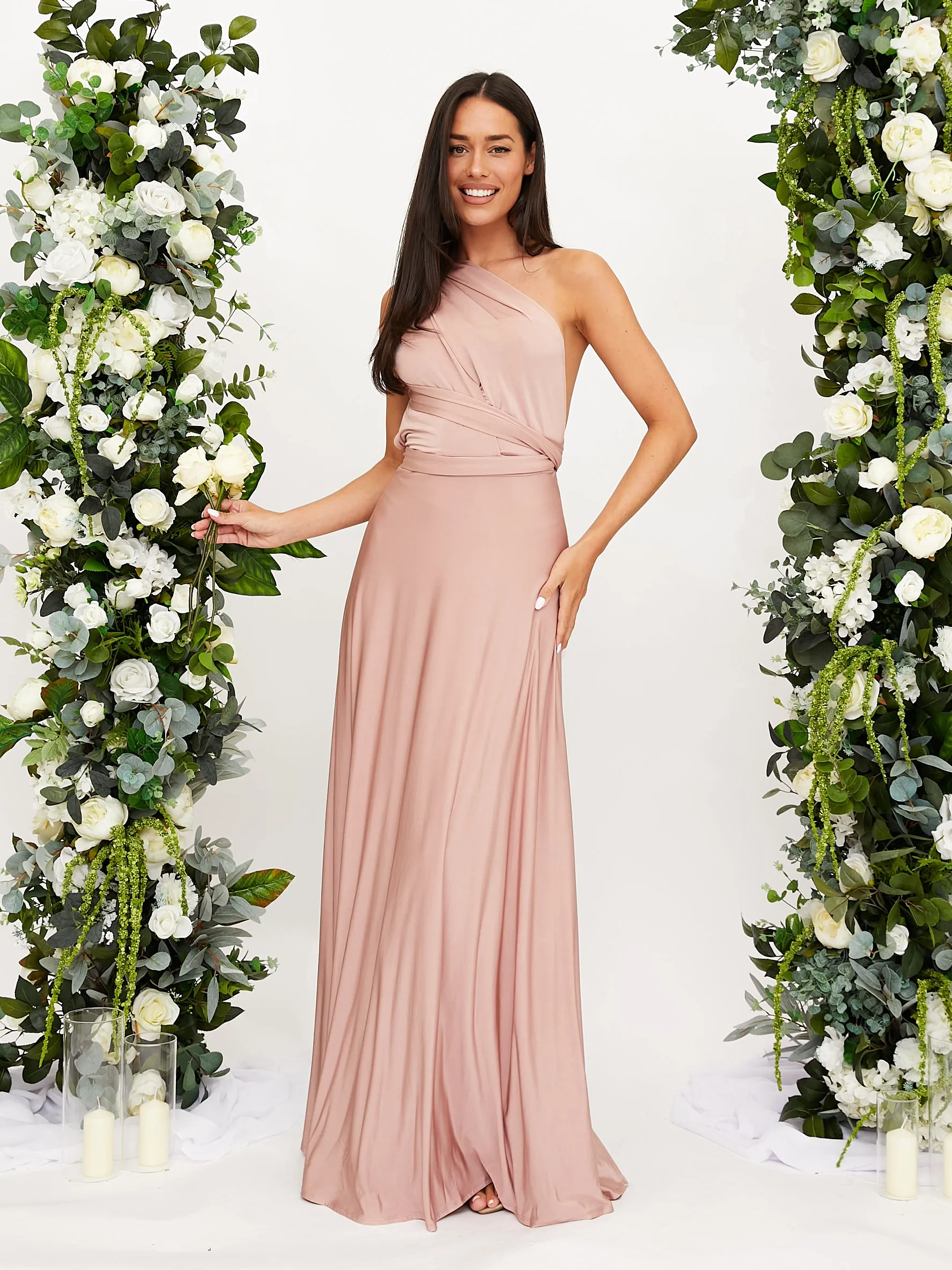 Multi-way Slinky Maxi Dress / Blush Lounge Moment