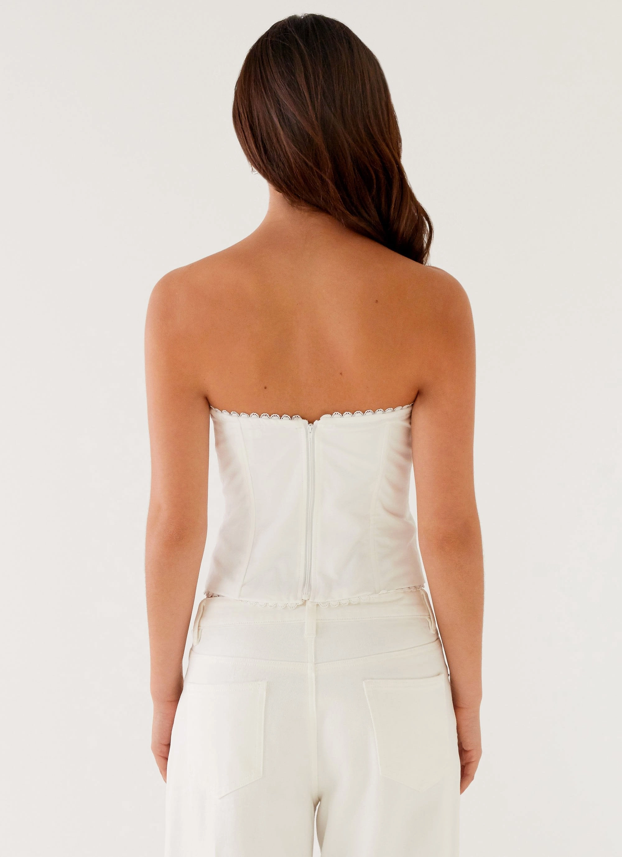 Tory Bustier Top - Ivory Breathable Tank Ultrasoft Inner Lining