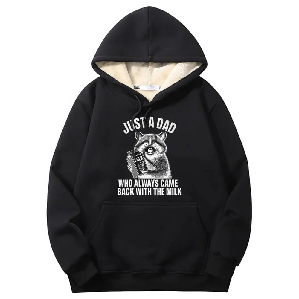 Multicolor Just A Dad Warm Fleece Sherpa Lined Hoodie