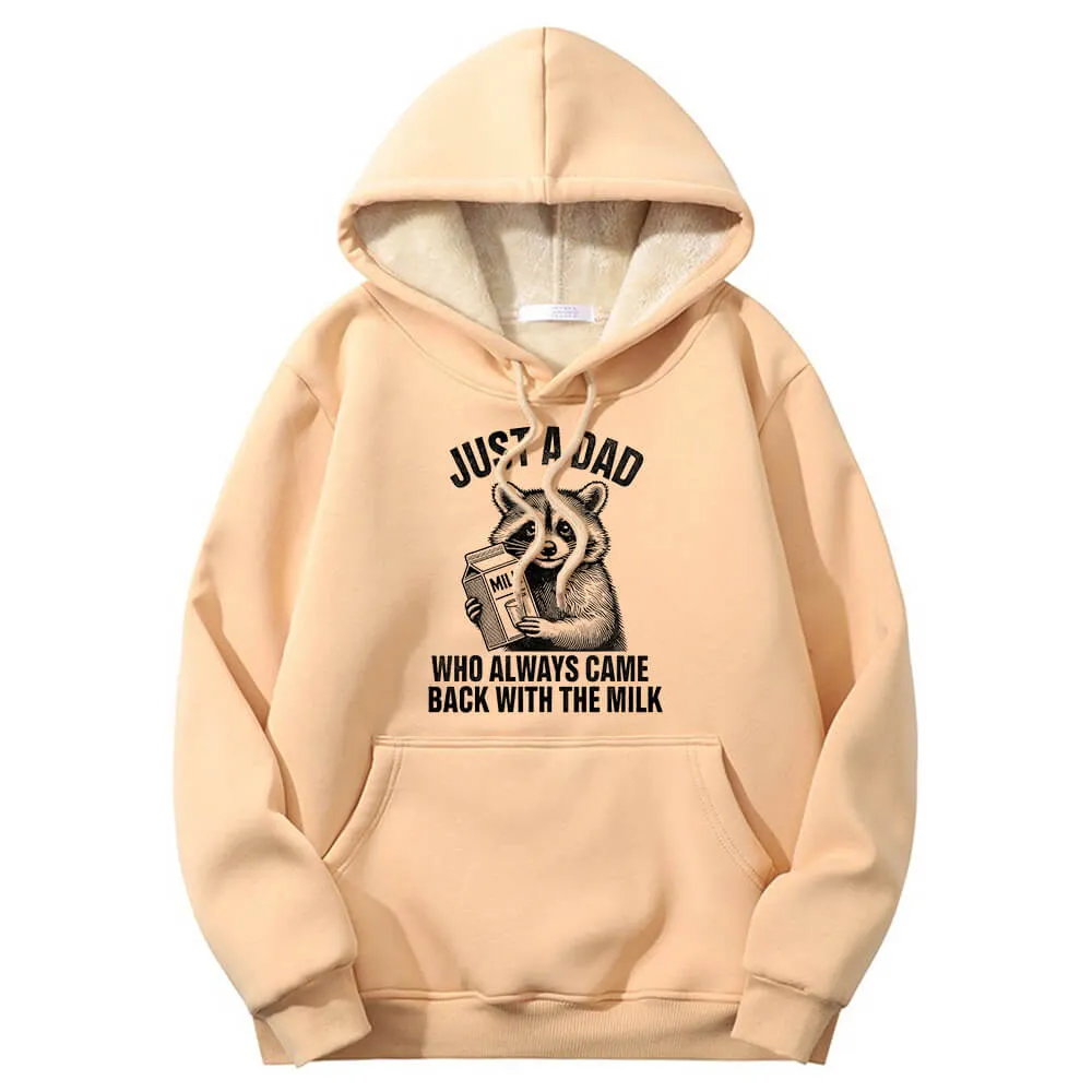 Multicolor Just A Dad Warm Fleece Sherpa Lined Hoodie