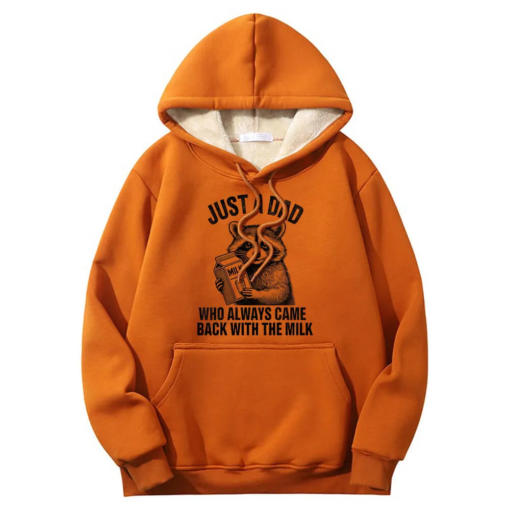 Multicolor Just A Dad Warm Fleece Sherpa Lined Hoodie