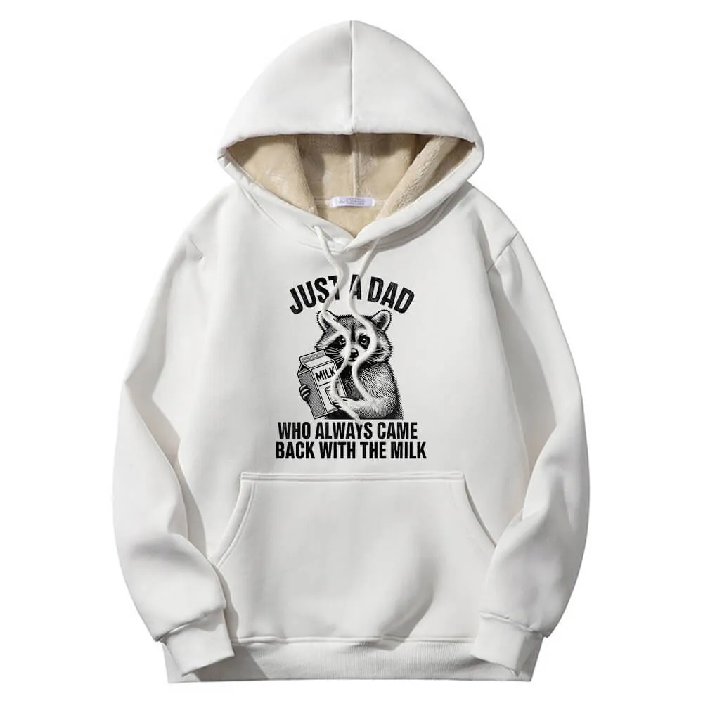 Multicolor Just A Dad Warm Fleece Sherpa Lined Hoodie