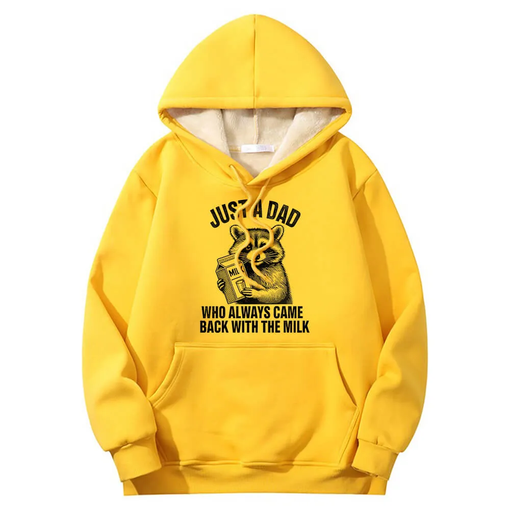 Multicolor Just A Dad Warm Fleece Sherpa Lined Hoodie