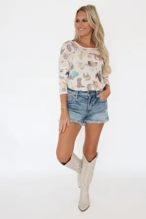 Wild West Mesh Top Cozy Knit Temperature Regulating Fibers