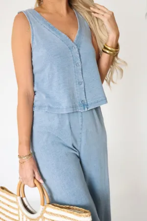 Solace Jersey Denim Tank Cozy Layer