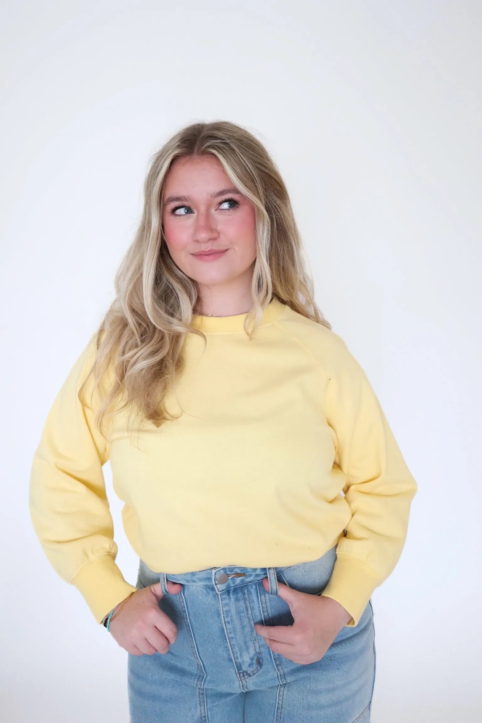 ribbed texture Garment Dye Sweatshirt