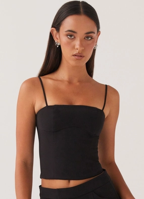 Eliana Crop Top - Black Modern Silhouette BoxyCrop