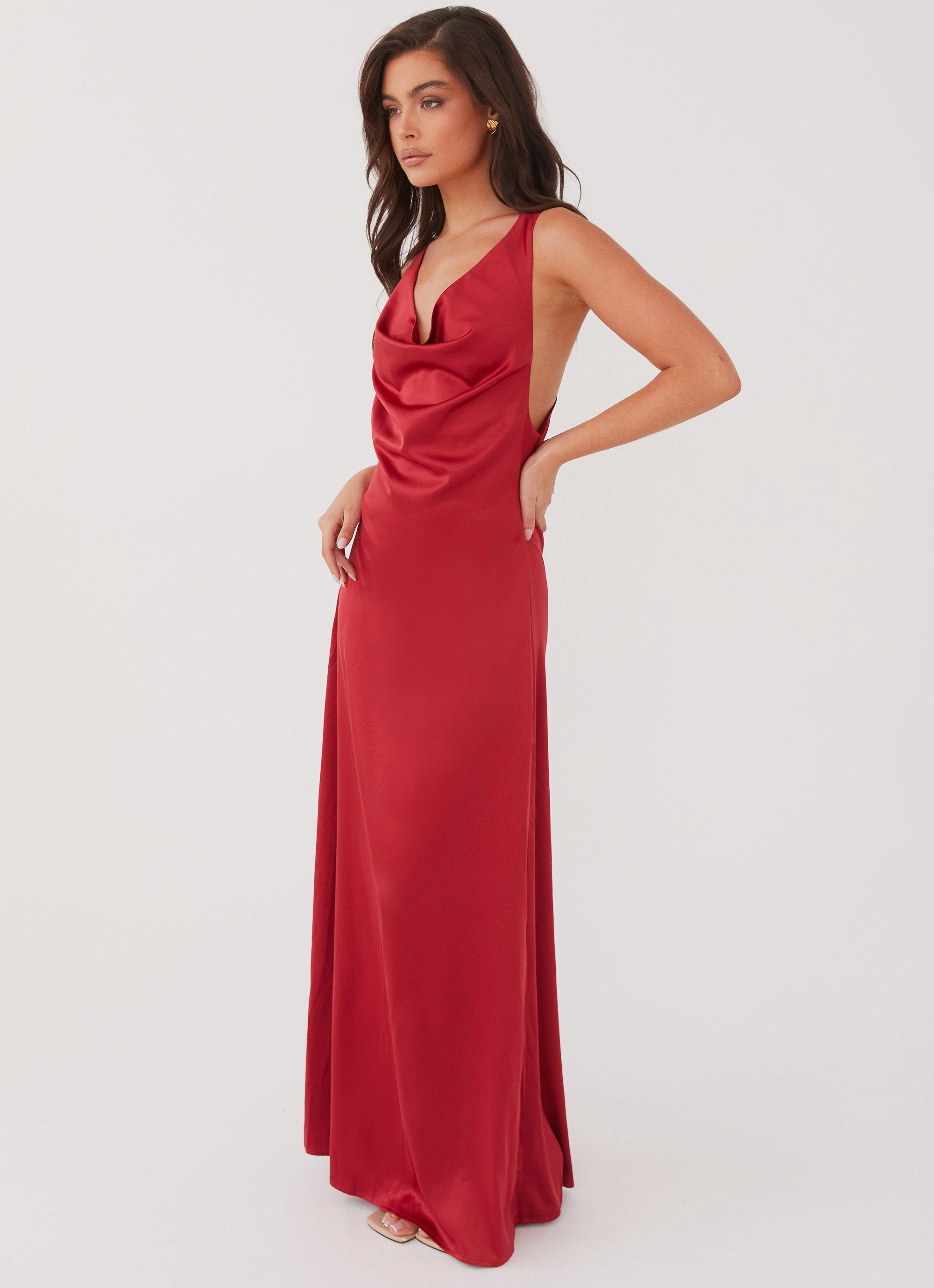 Office Tone Musa Maxi Dress - Cherry Red