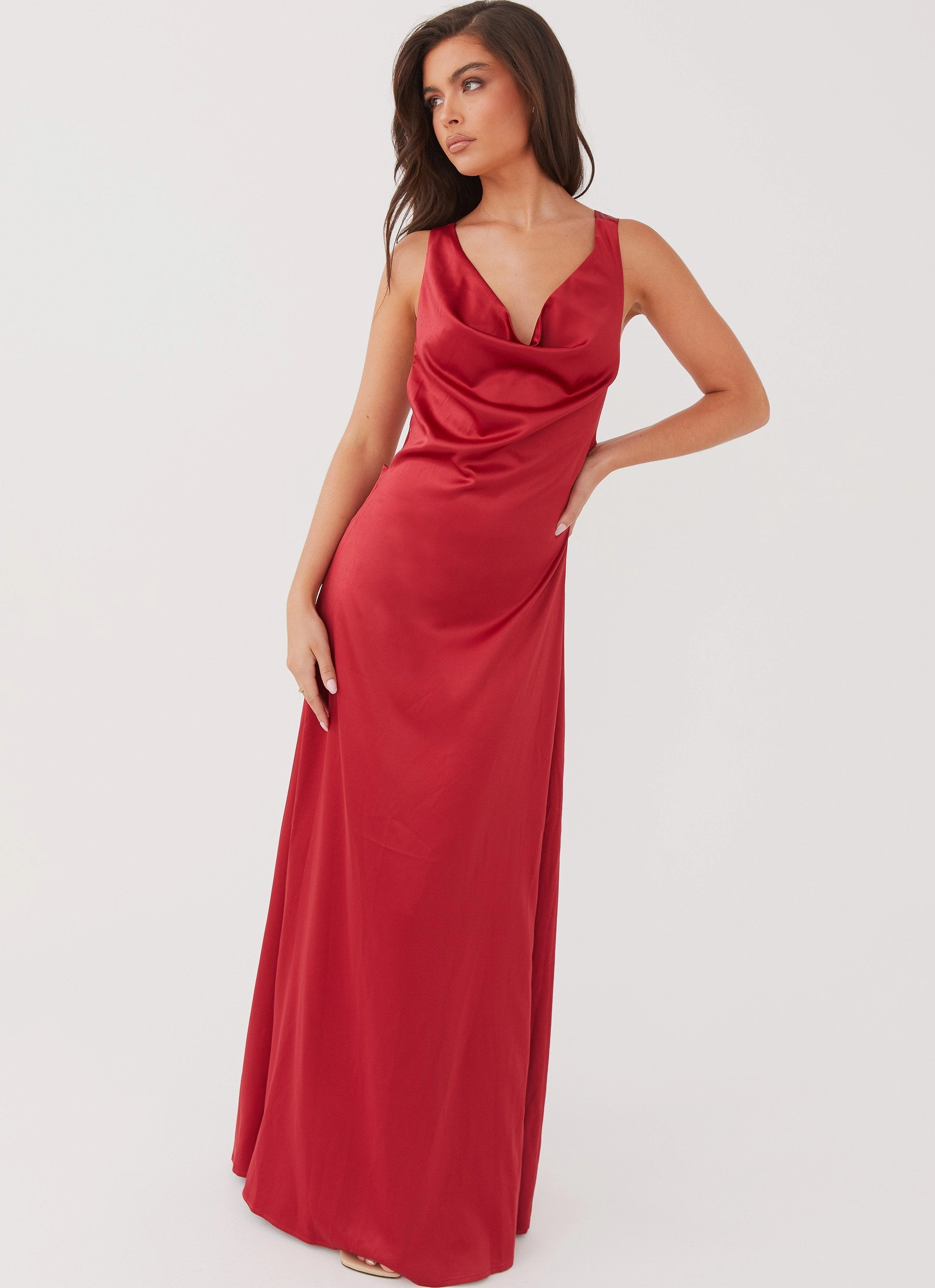 Street Style Breezy Comfort Musa Maxi Dress - Cherry Red