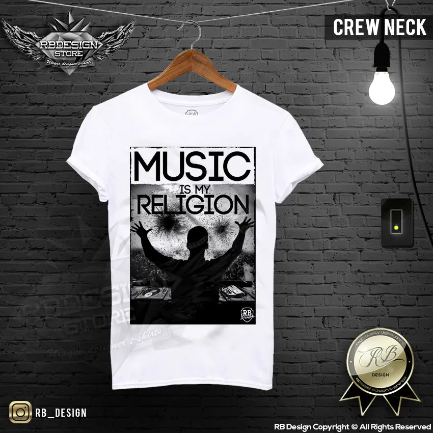 Music Is My Religion Men's DJ T-shirt Premium Festival Tank Top MD081
