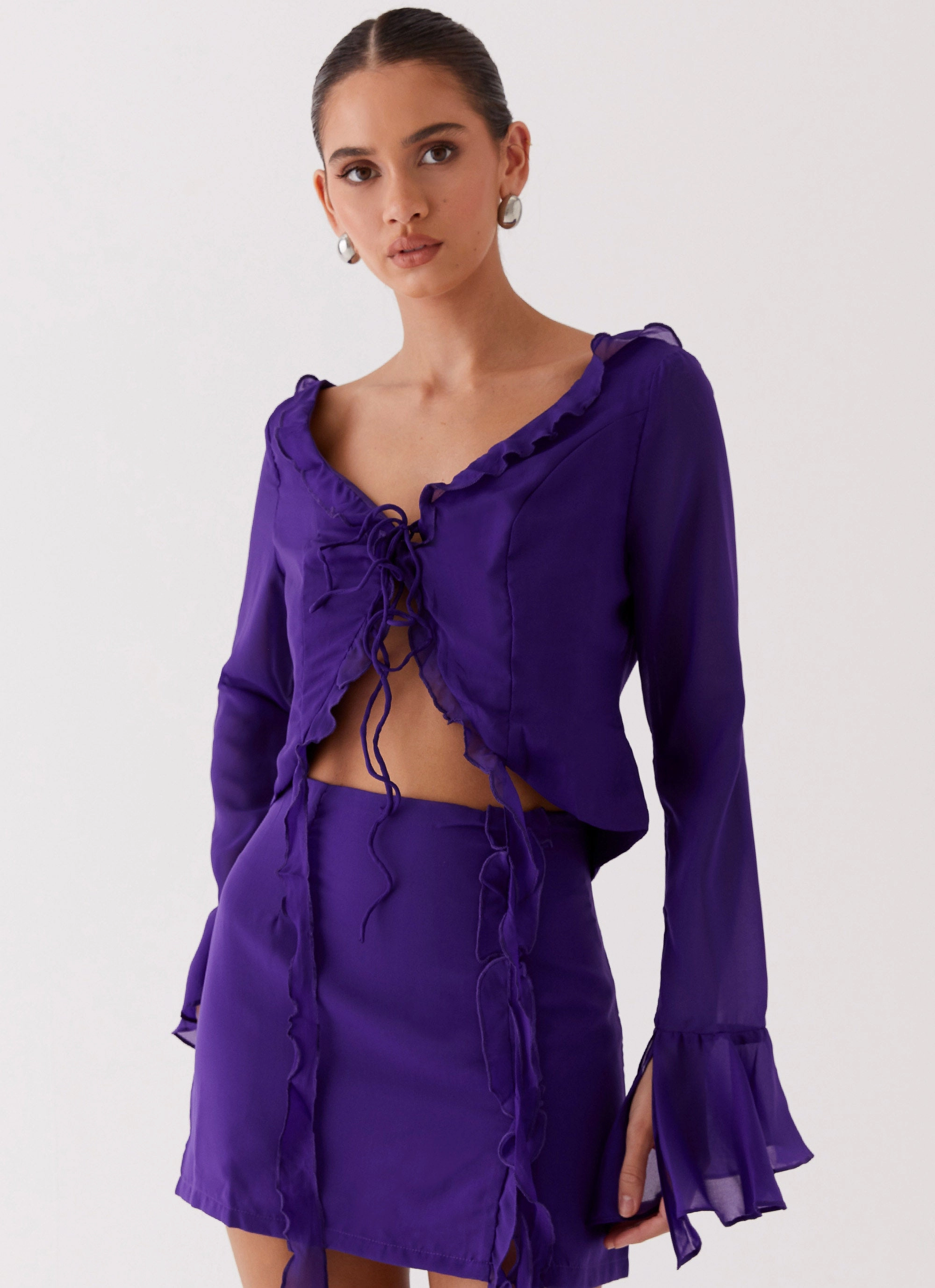 My Favourite Part Blouse - Violet AntiStatic Lining Lightweight Windbreaker Tech