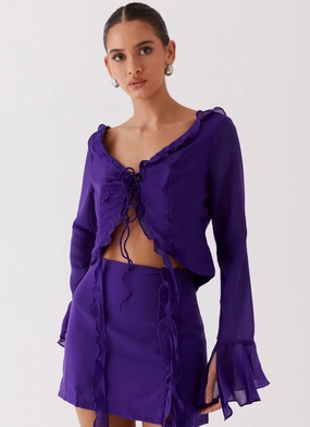 My Favourite Part Blouse - Violet AntiStatic Lining Lightweight Windbreaker Tech