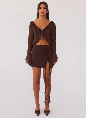 Bold Accent My Favourite Part Mini Skirt - Dark Mocha