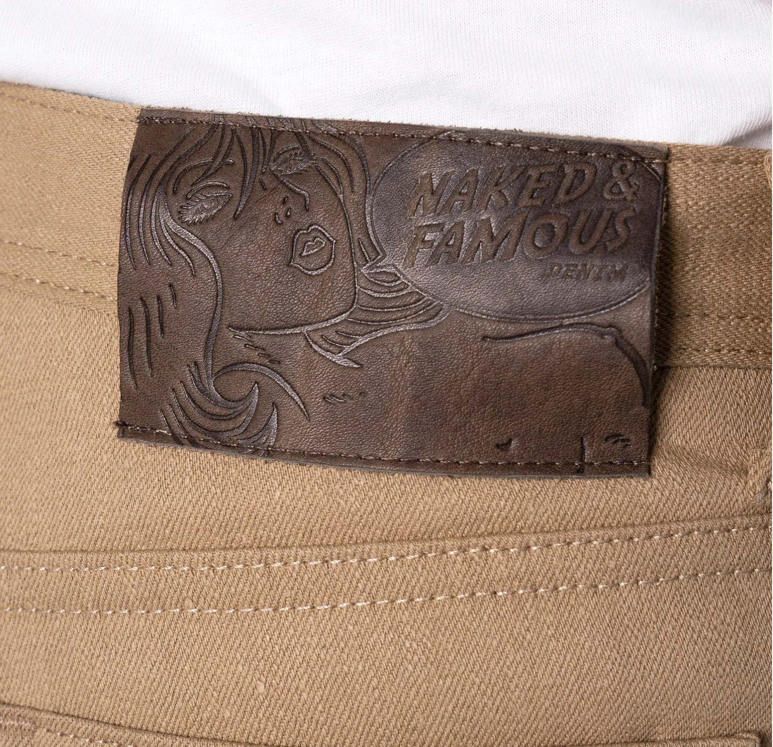 Naked & Famous Camel Slub Selvedge Weird Guy - Beige