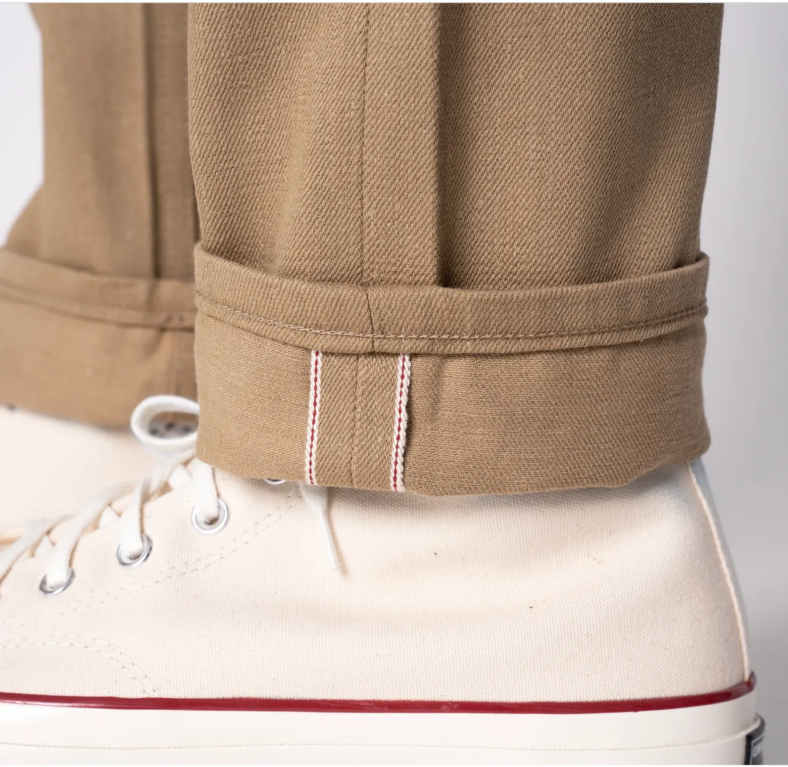 Naked & Famous Camel Slub Selvedge Weird Guy - Beige