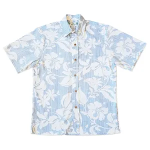 nanakuli blue REVERSE print hawaiian cotton shirt