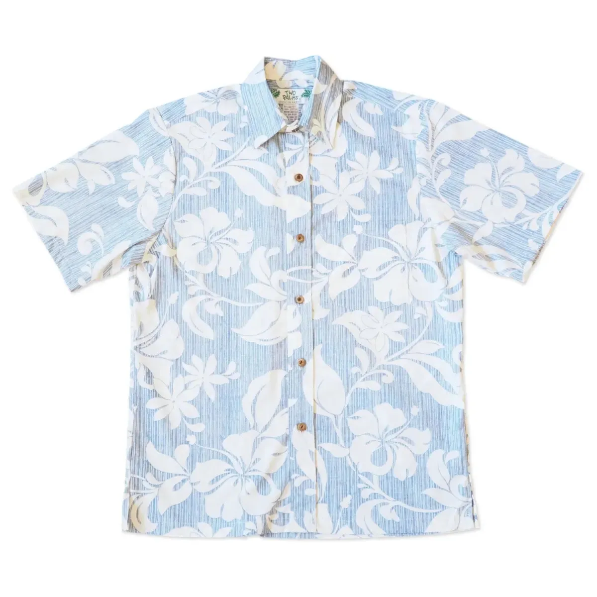 nanakuli blue REVERSE print hawaiian cotton shirt