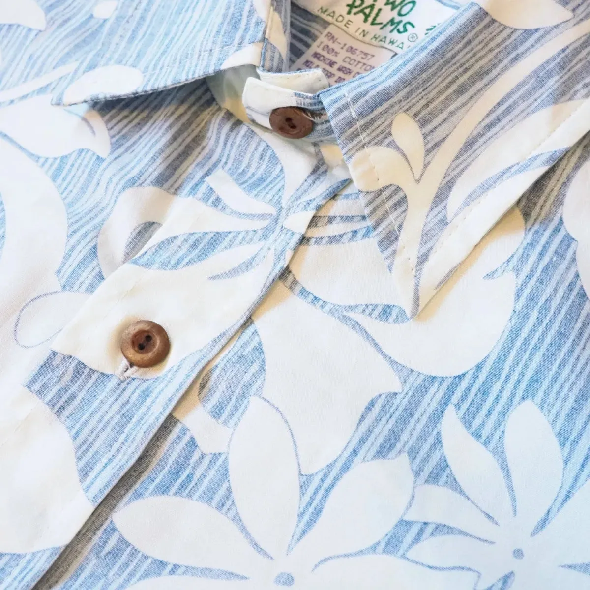 nanakuli blue REVERSE print hawaiian cotton shirt