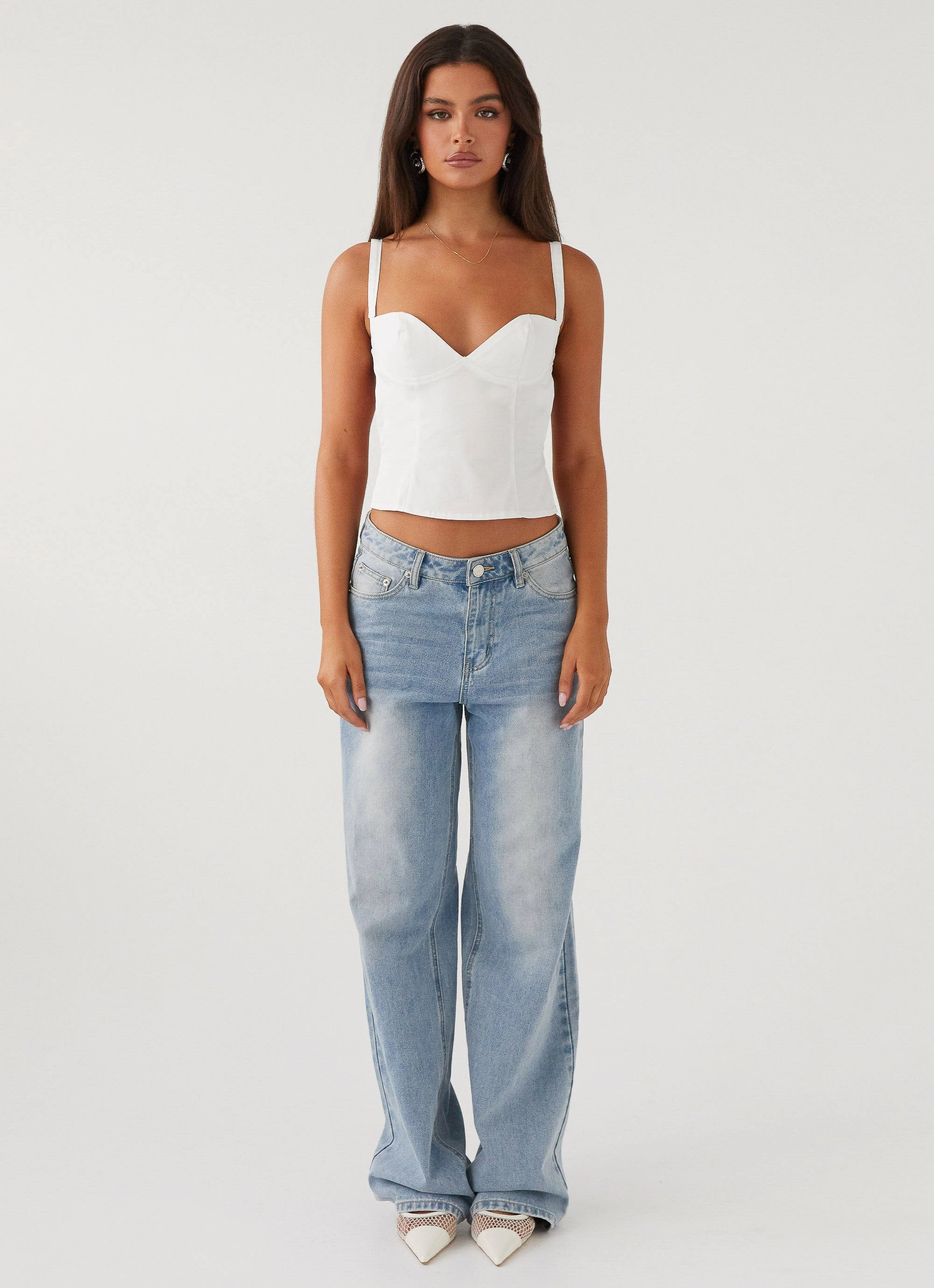 Smart Tones Naomi Backless Top - White