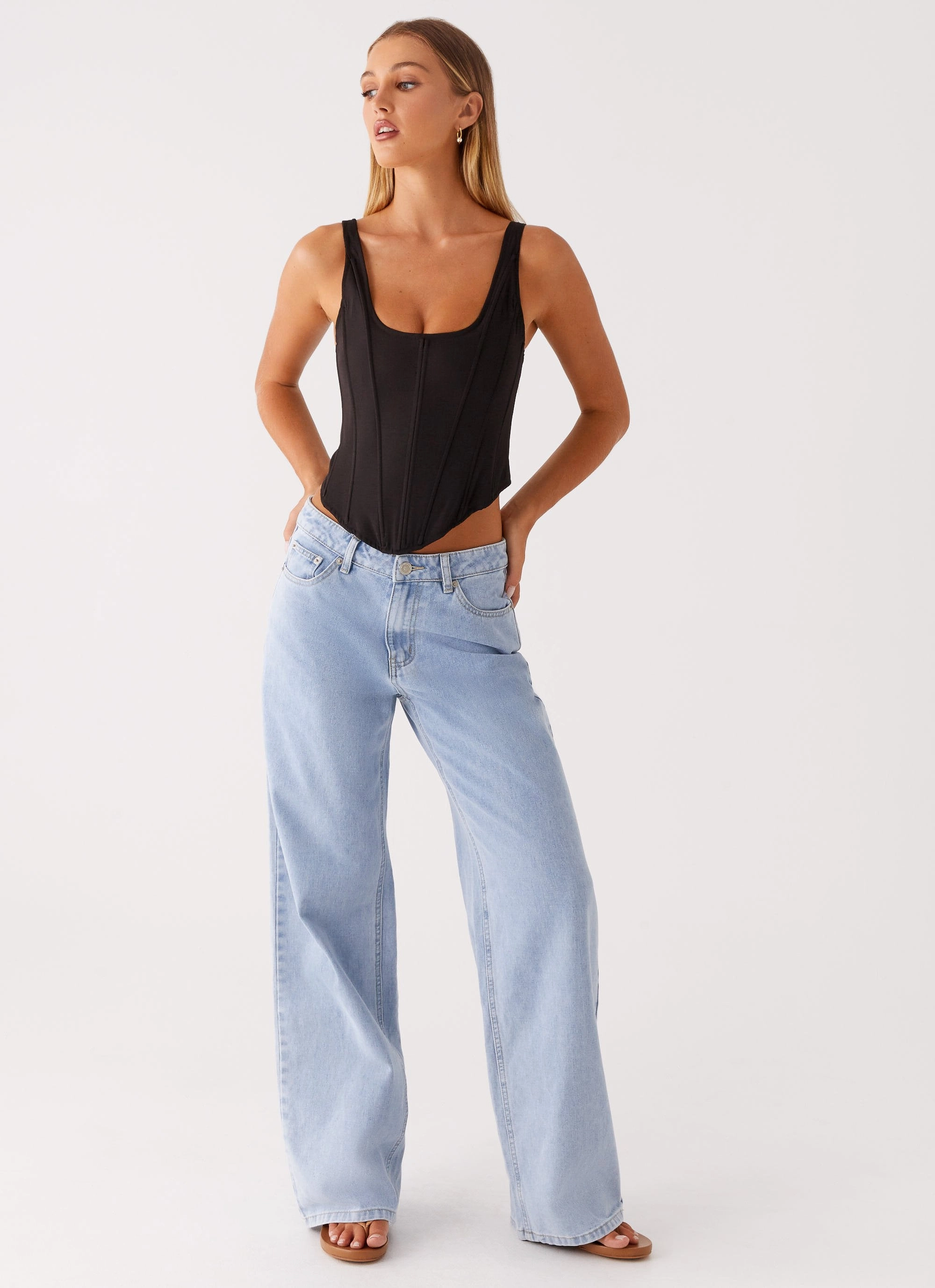 Narelle Corset Top - Black Airflow Mesh Lining