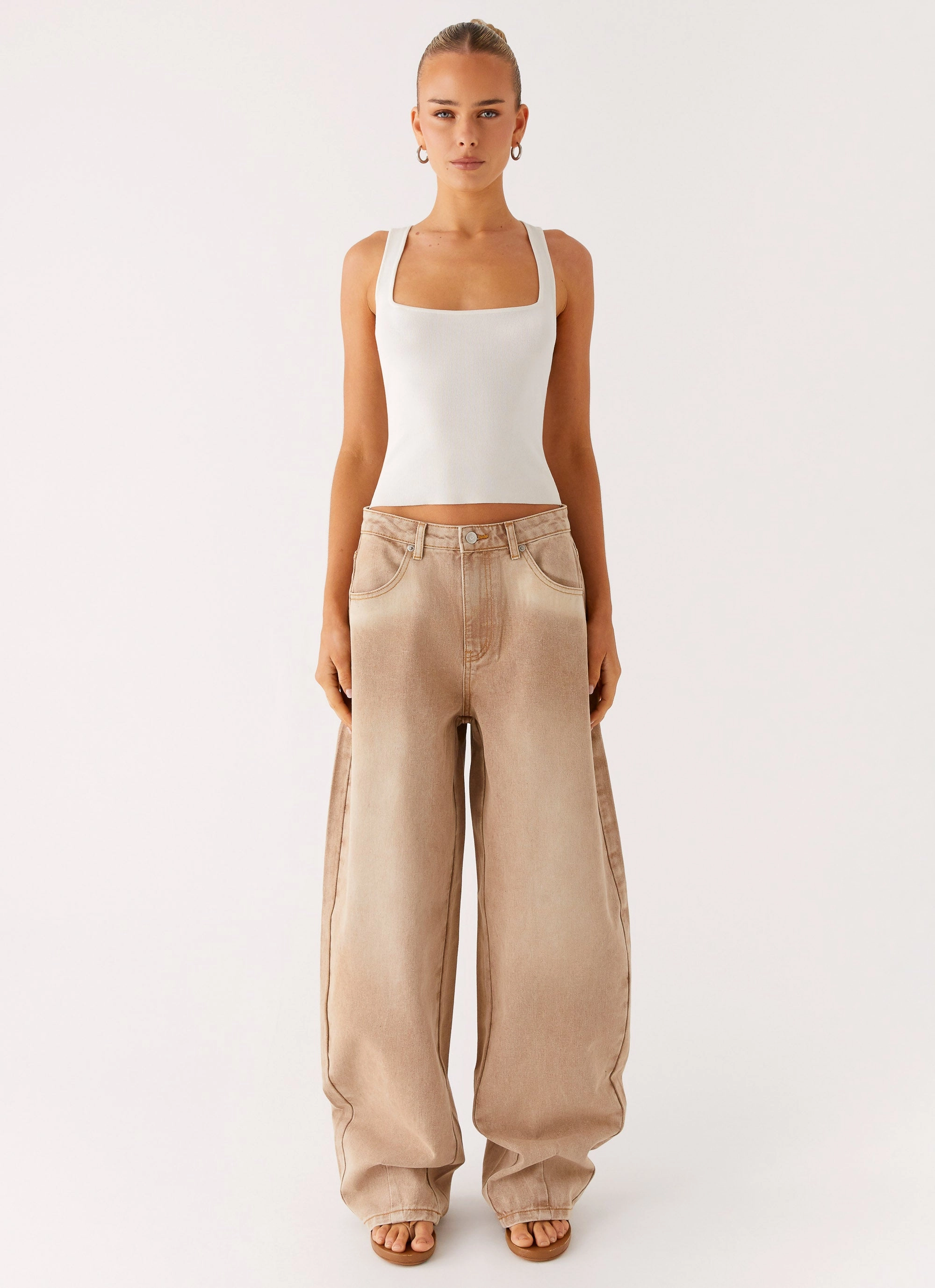 Smart Design Khalil Baggy Jeans - Tan