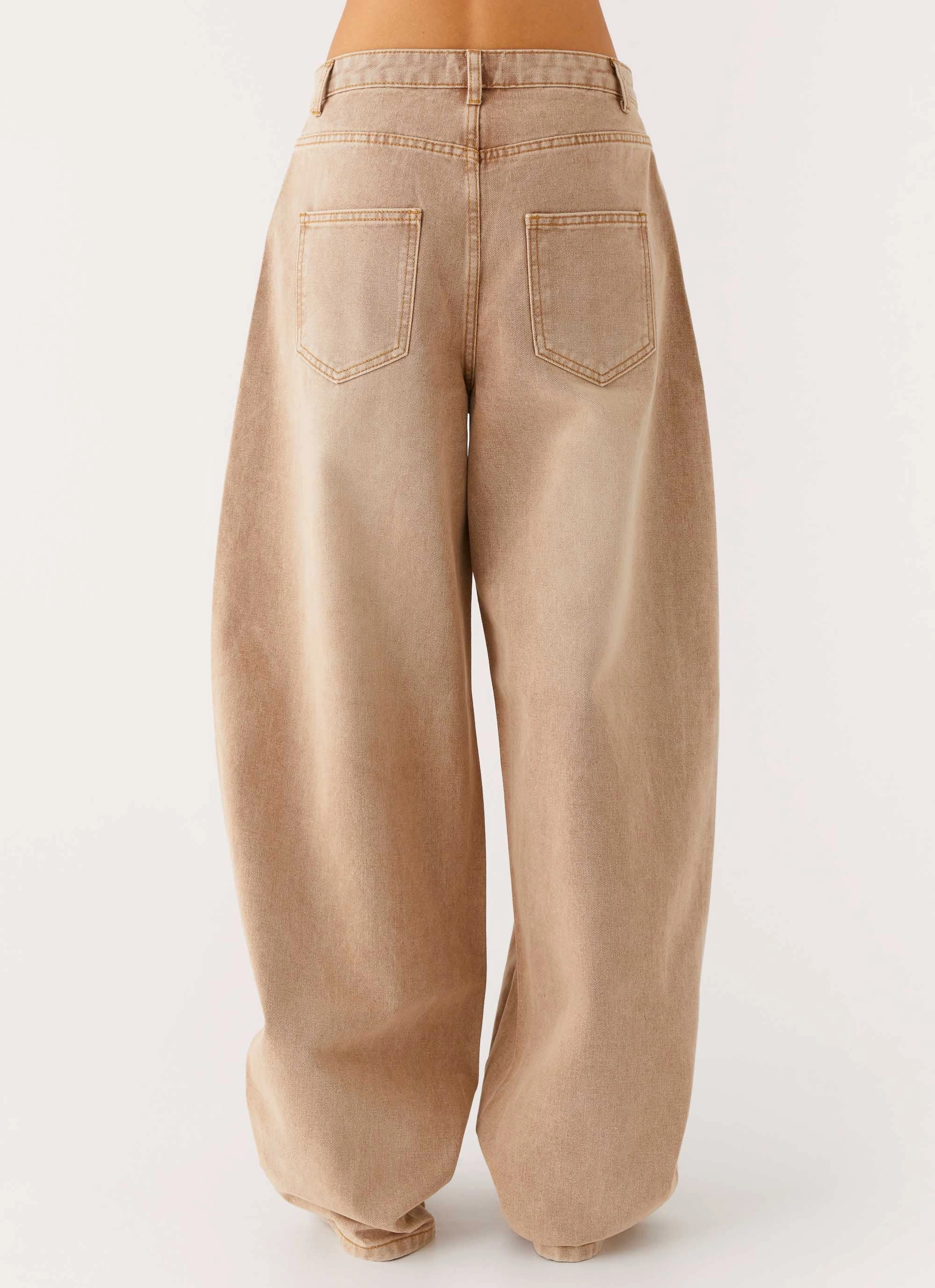 Khalil Baggy Jeans - Tan Neutral Fit