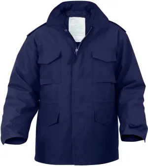 Navy Blue - Tactical M-65 Field Jacket Army Coat M1965 - Poly/Cotton with Liner