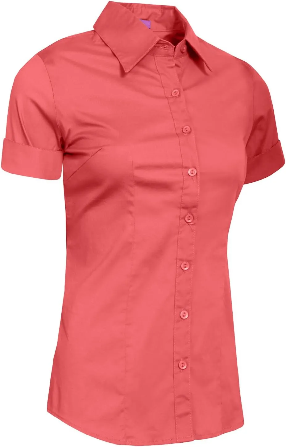 NE PEOPLE Womens Tailored Short Sleeve Button Down Shirt (S-3XL)