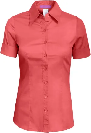 NE PEOPLE Womens Tailored Short Sleeve Button Down Shirt (S-3XL)
