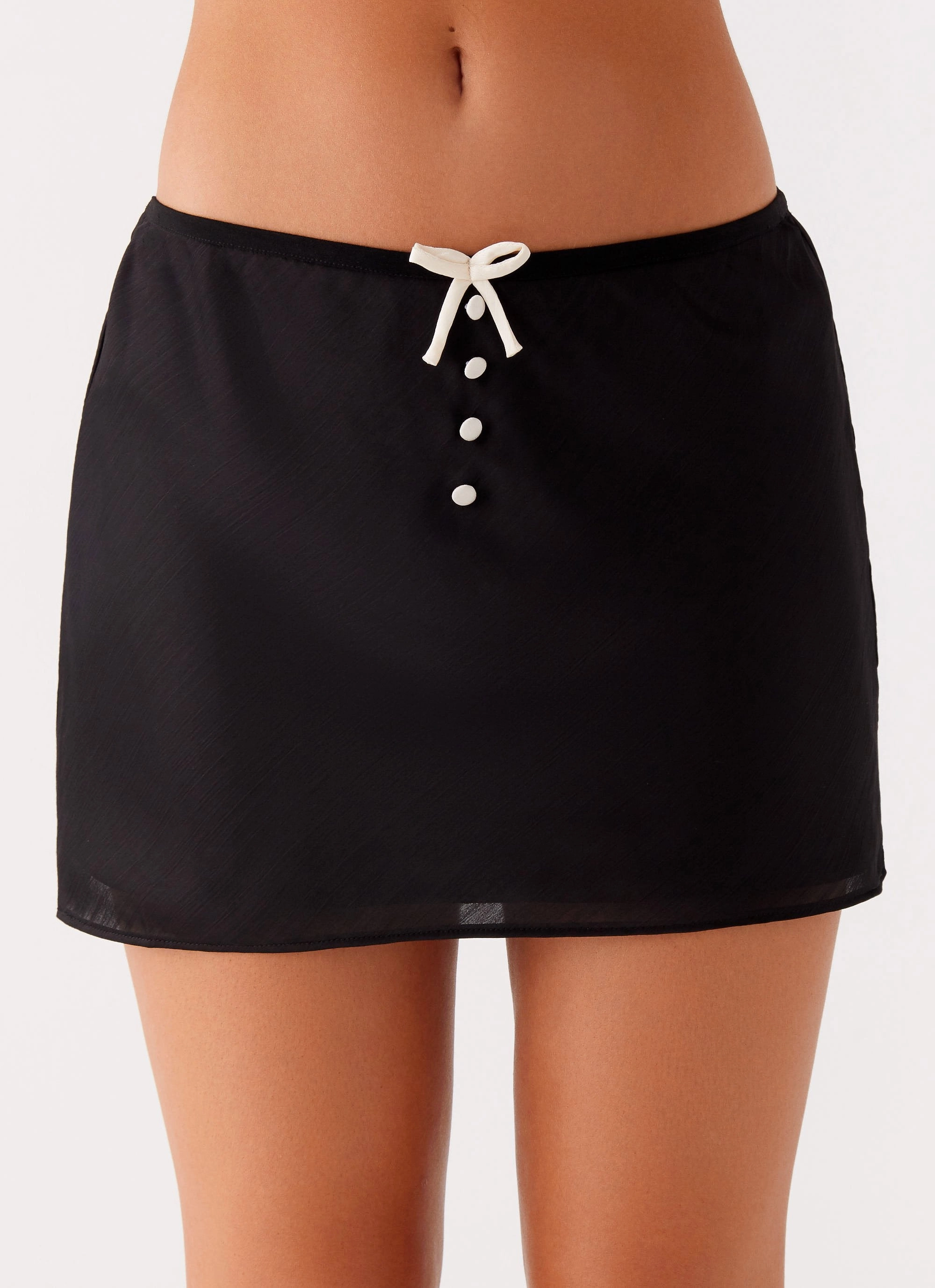 Double Layer Justice Mini Skirt - Black