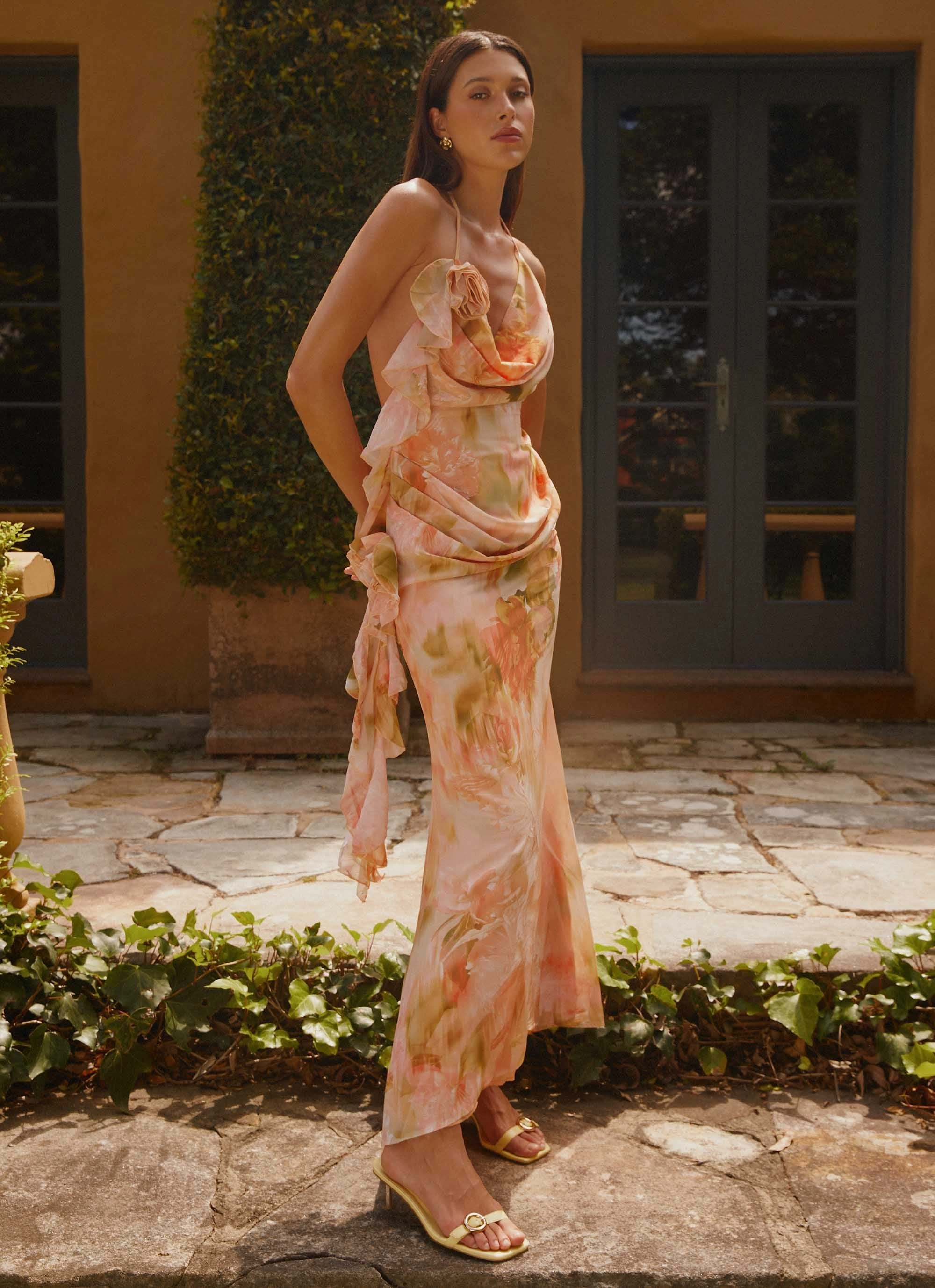 Diedre Rose Strappy Maxi Dress - Sunset Floral Modern Movement