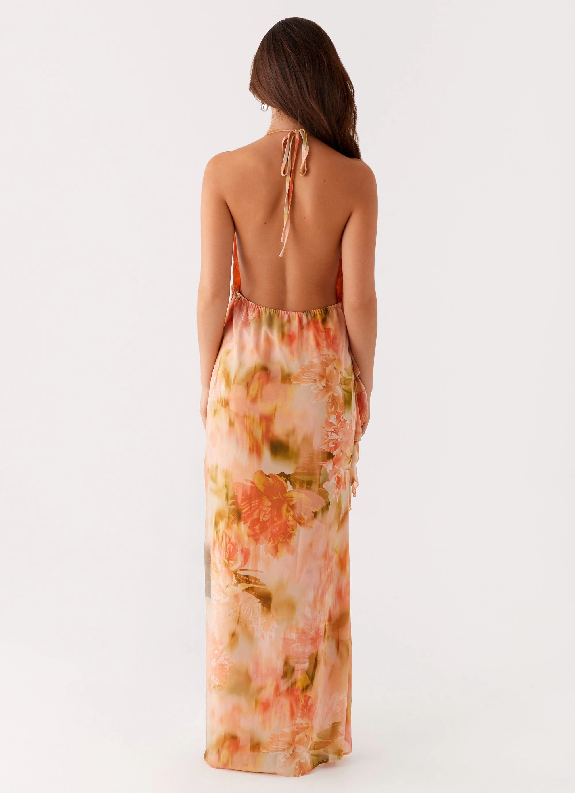 Smart Lines Mood Casual Diedre Rose Strappy Maxi Dress - Sunset Floral