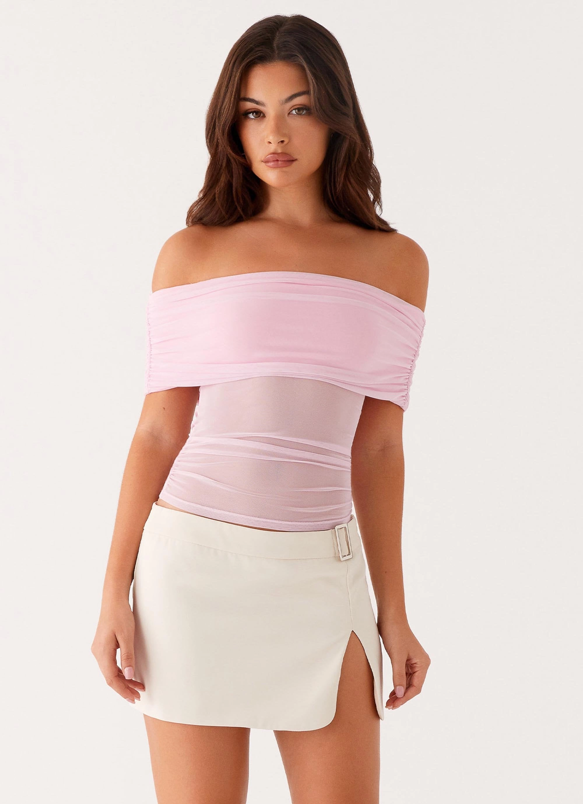 Nelly Off Shoulder Top - Pink EthicallySourced