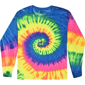 Neon Rainbow Long Sleeve Tie Dye T-Shirt