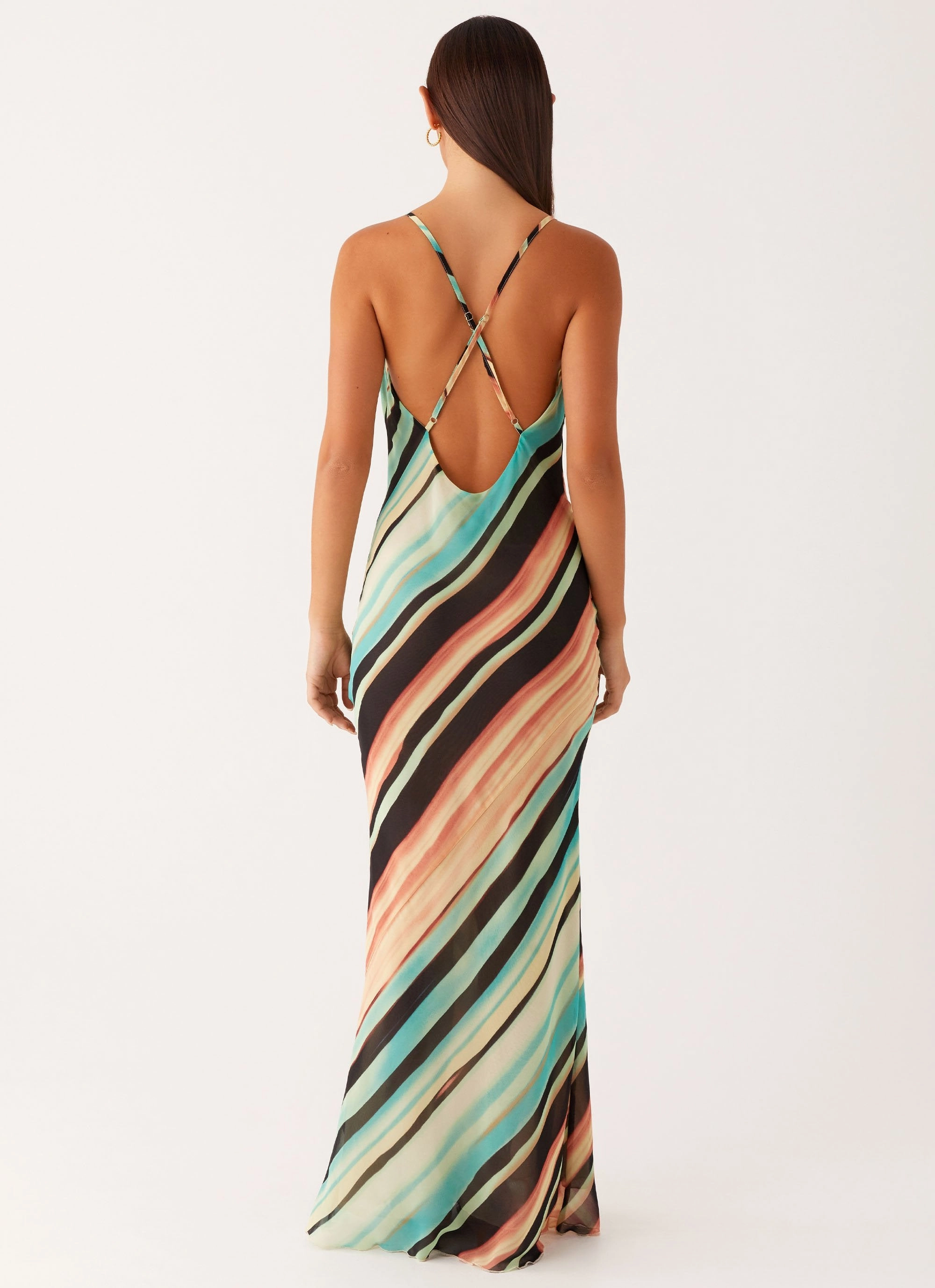 Drapey Fabric Minimalist Waist Never Knew Maxi Dress - Stripe