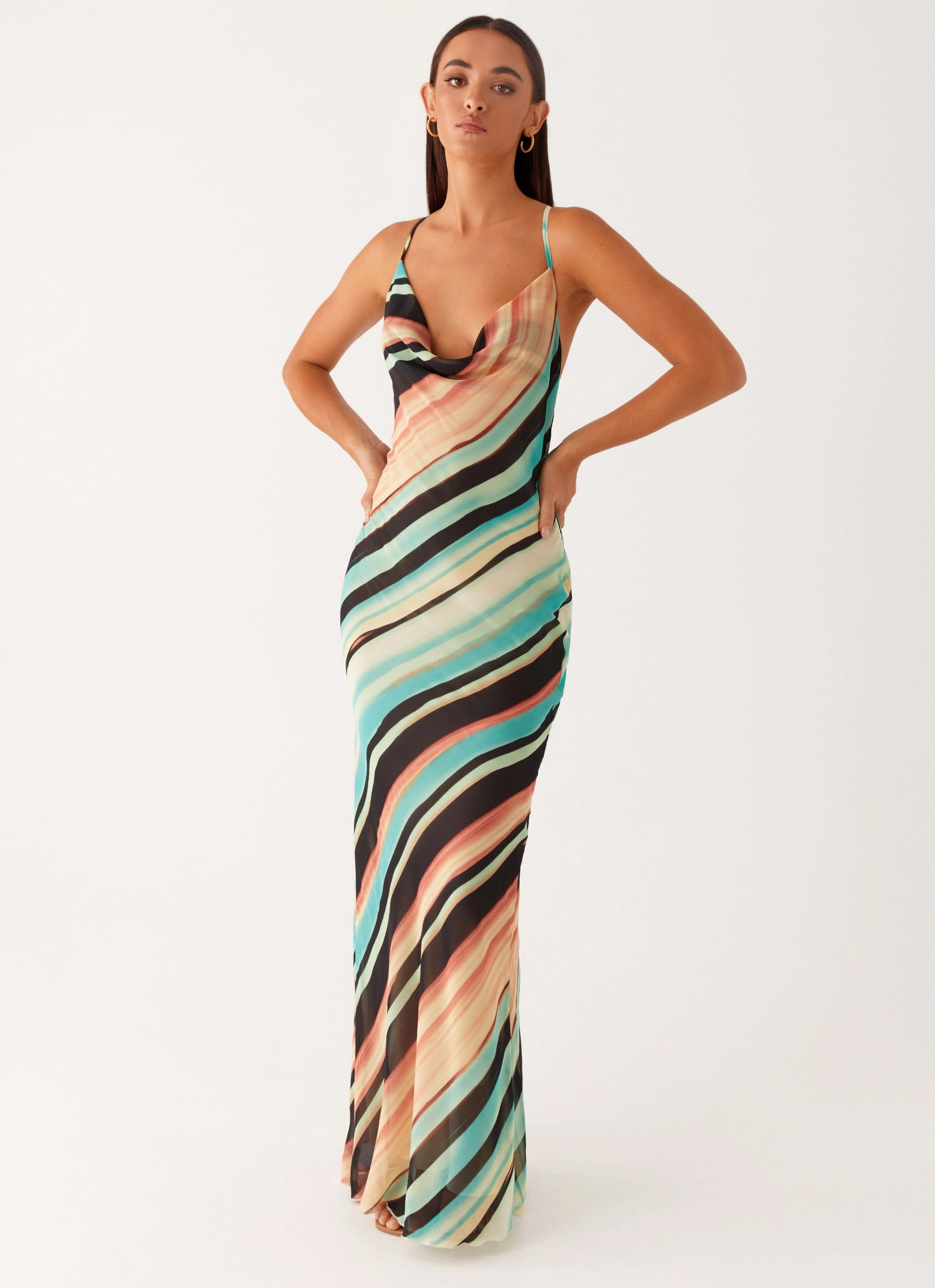 Korean Mood Never Knew Maxi Dress - Stripe