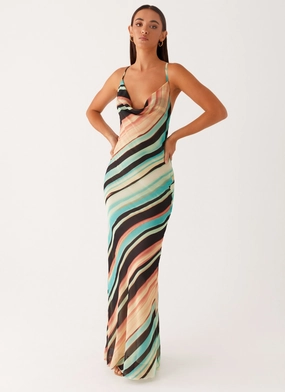 Korean Mood Never Knew Maxi Dress - Stripe