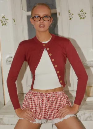 New Day Cardigan - Deep Red RecycledPolyester