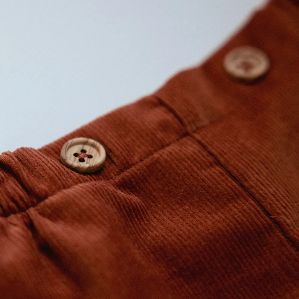 New In Rigola Boys Terracotta Corduroy Shorts Set