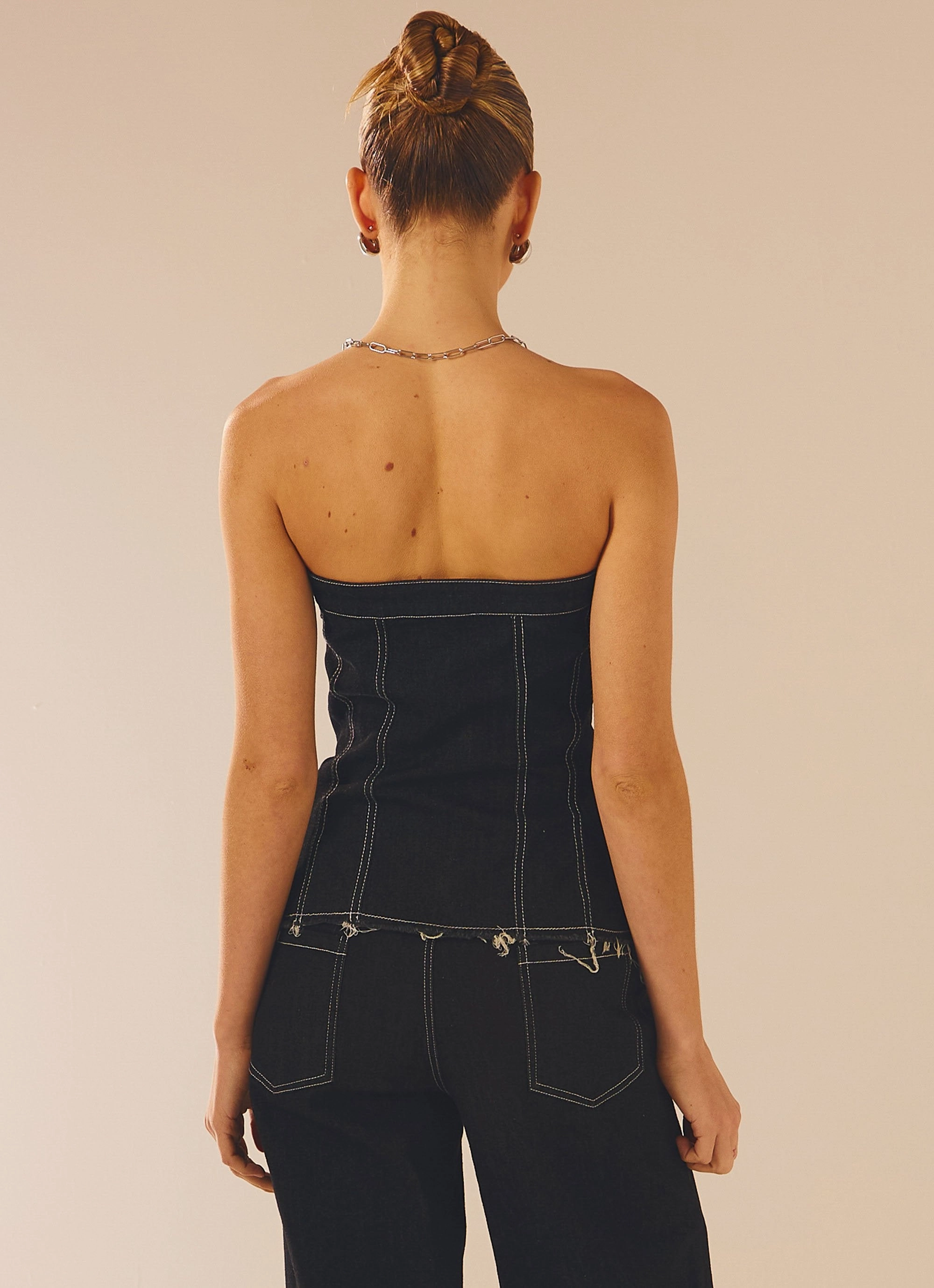 New York Nights Bustier Top - Indigo ComfortStretchFit Sustainable Manufacturing Process