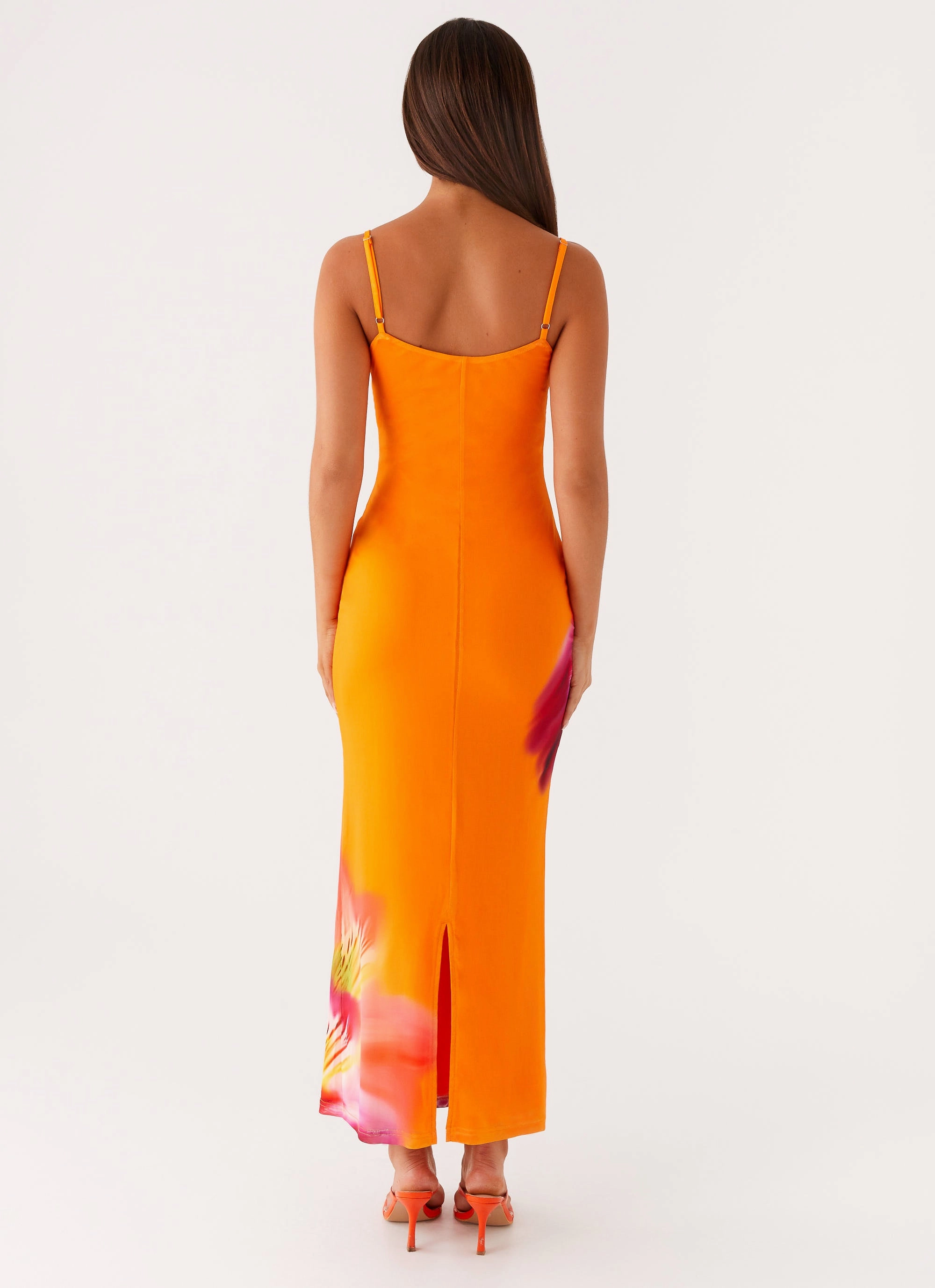 Kasey Midi Dress - Orange Tropical Contemporary Vibe