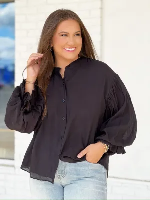 Nicely Done Blouse - Black OdorResistantFinish Breathable Underarm Gussets