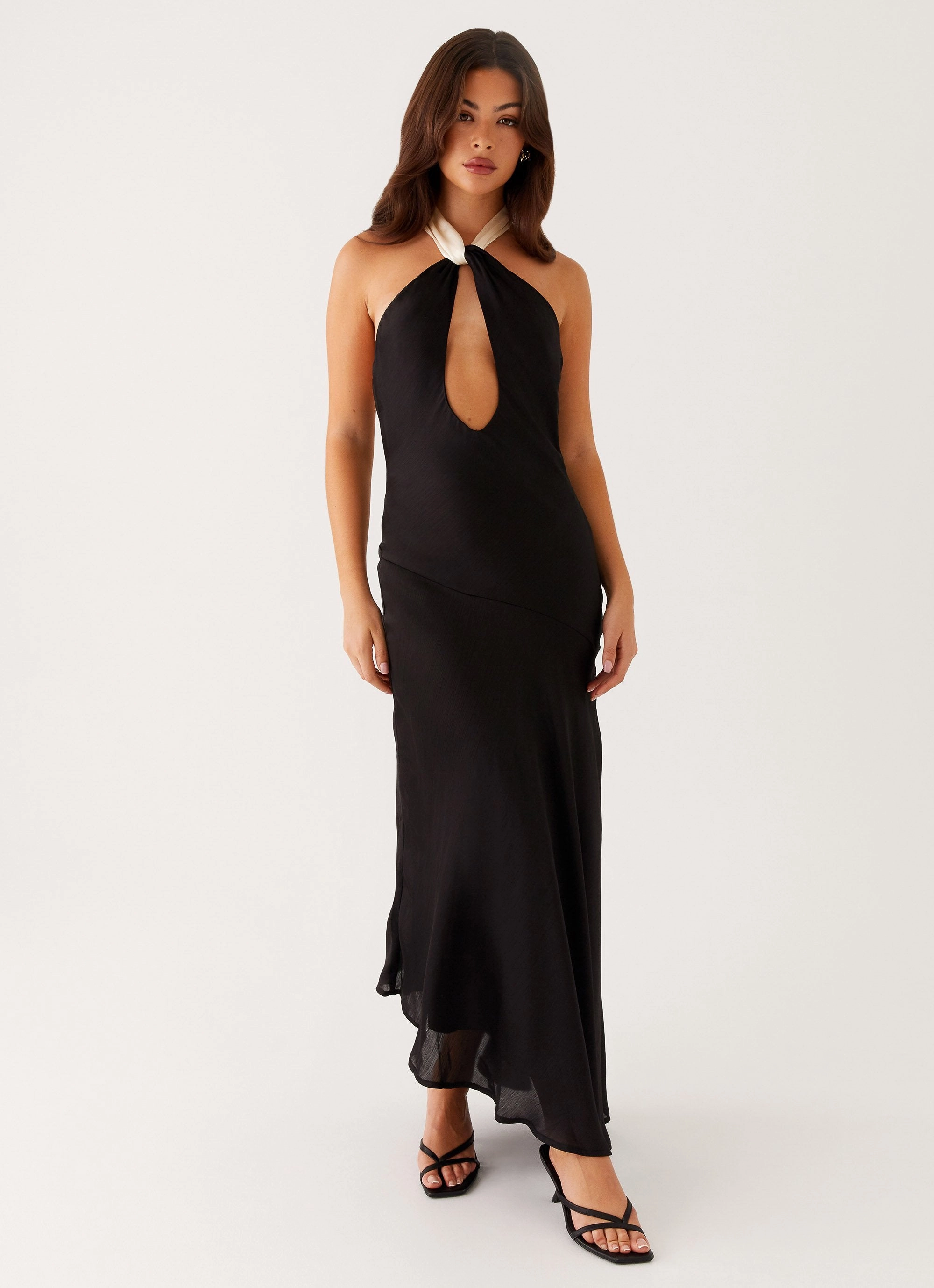 Night Owl Maxi Dress - Black Empire Waist